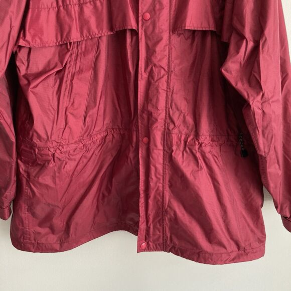 LL Bean Anorak Jacket Mens XL Full Zip Red Lightweight Rain Coat Windbreaker - Picture 6 of 12